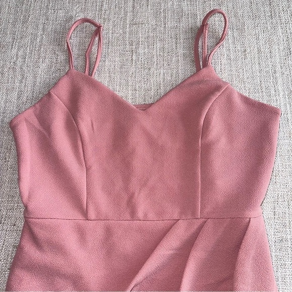 SHEIN Dusty Rose Strap Mini Dress Pink Stretch Textured Women’s Junior’s 8/10 - Picture 2 of 11